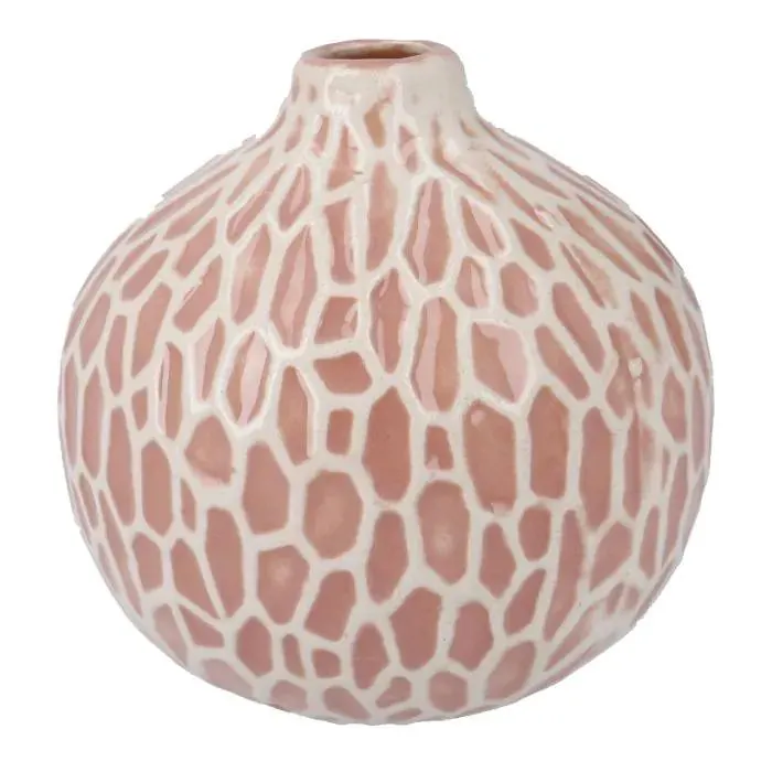 Vase Muster, Mosaik/rosa, 8 cm