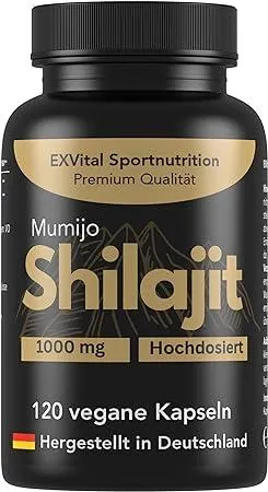 Mumijo Shilajit Kapseln, hochdosiert 1000mg pro Tagesdosis, das Original aus dem Himalaya, 80% Fulvinsäure, 120 Kapseln, vegan & laborgeprüft