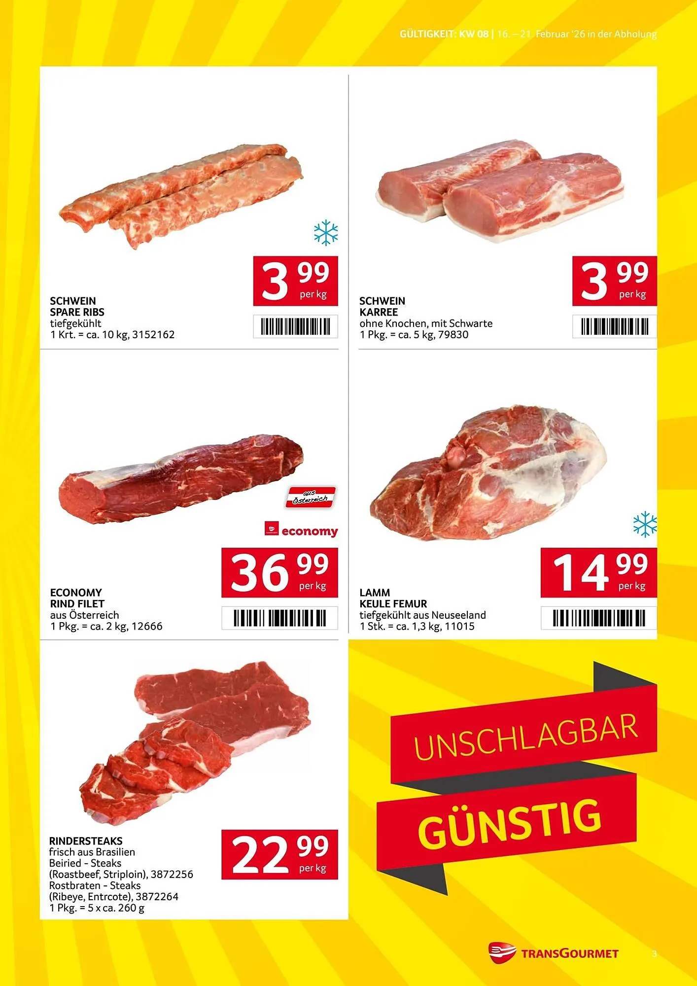 Transgourmet Flugblatt von 16. Februar bis 22. Februar 2026 - Flugblätt seite  3