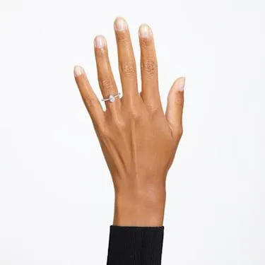 Tropfenschliff, Pavé, Weiß, Rhodiniert