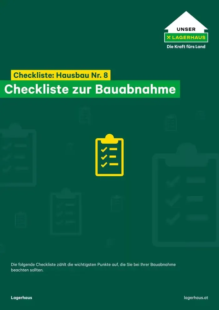 Checkliste Nr. 8 - Hausbau - Bauabnahme - 1