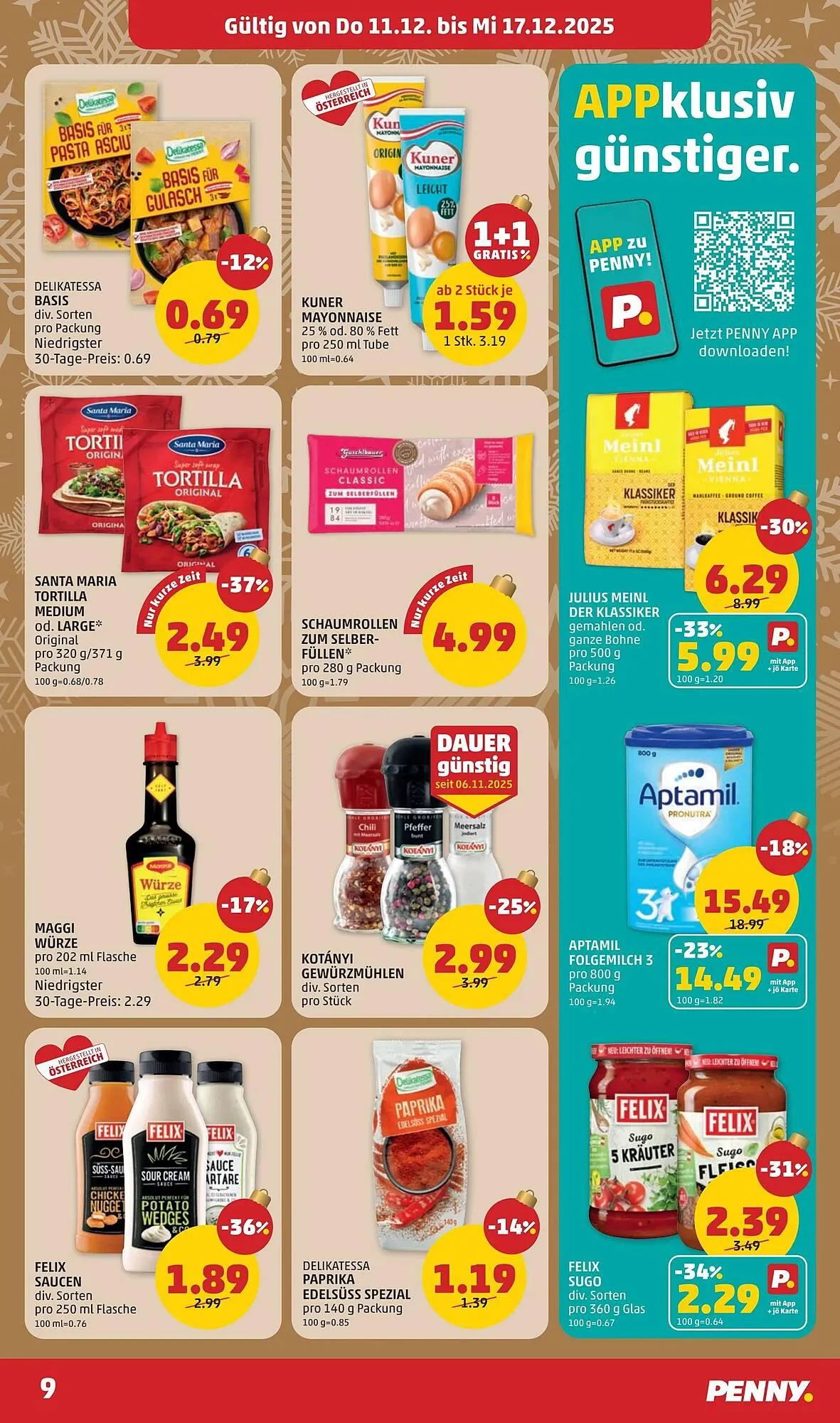PENNY Flugblatt von 11. Dezember bis 17. Dezember 2025 - Flugblätt seite 9