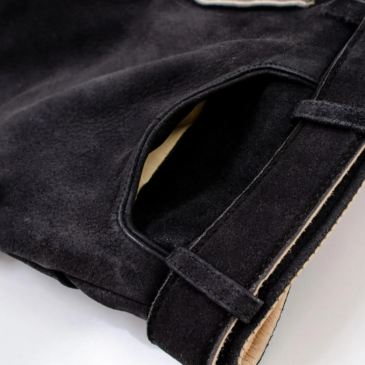 Herren Lederhose “Hirschvogel”, Schwarz