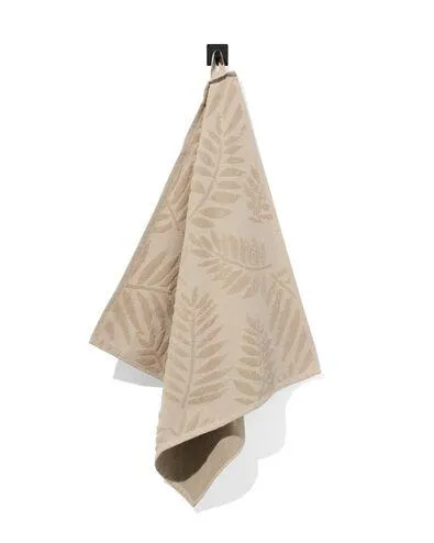 keukendoek 50x50 katoen bladeren zand