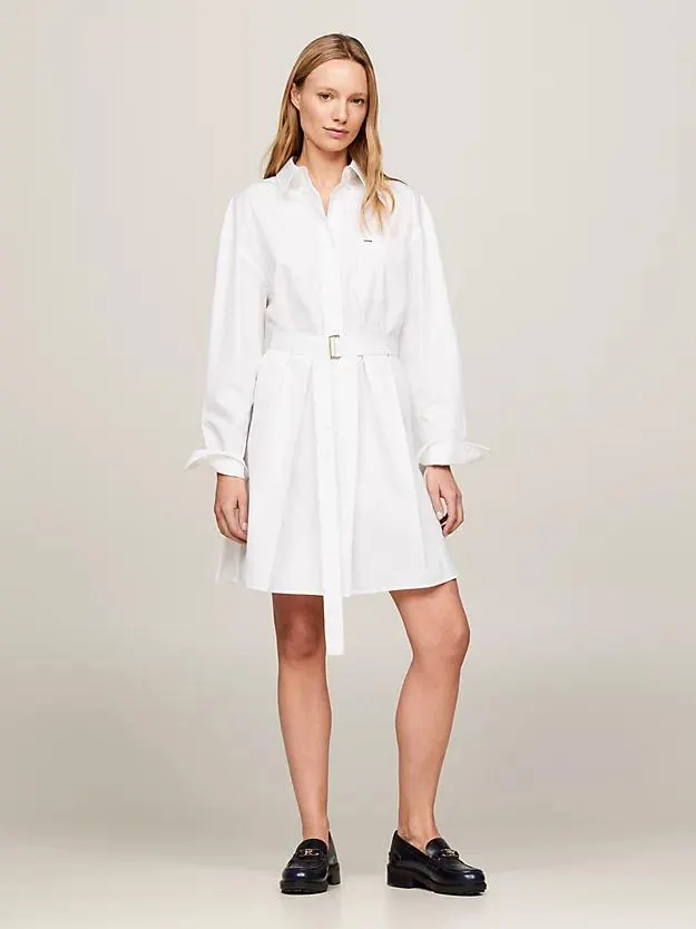 Relaxed Fit Mini-Hemdkleid mit Falten