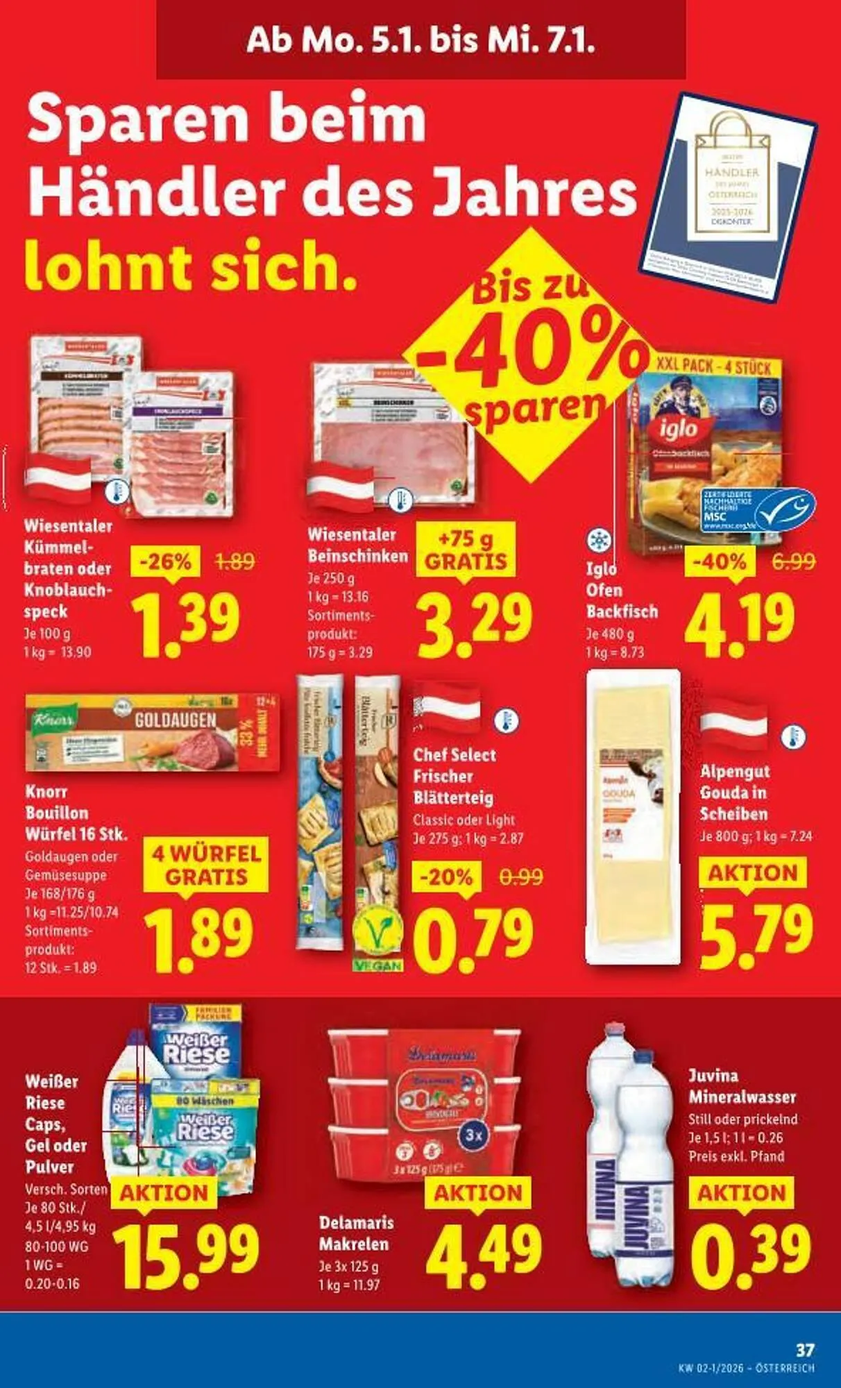 Lidl Flugblatt von 2. Jänner bis 7. Jänner 2026 - Flugblätt seite  40