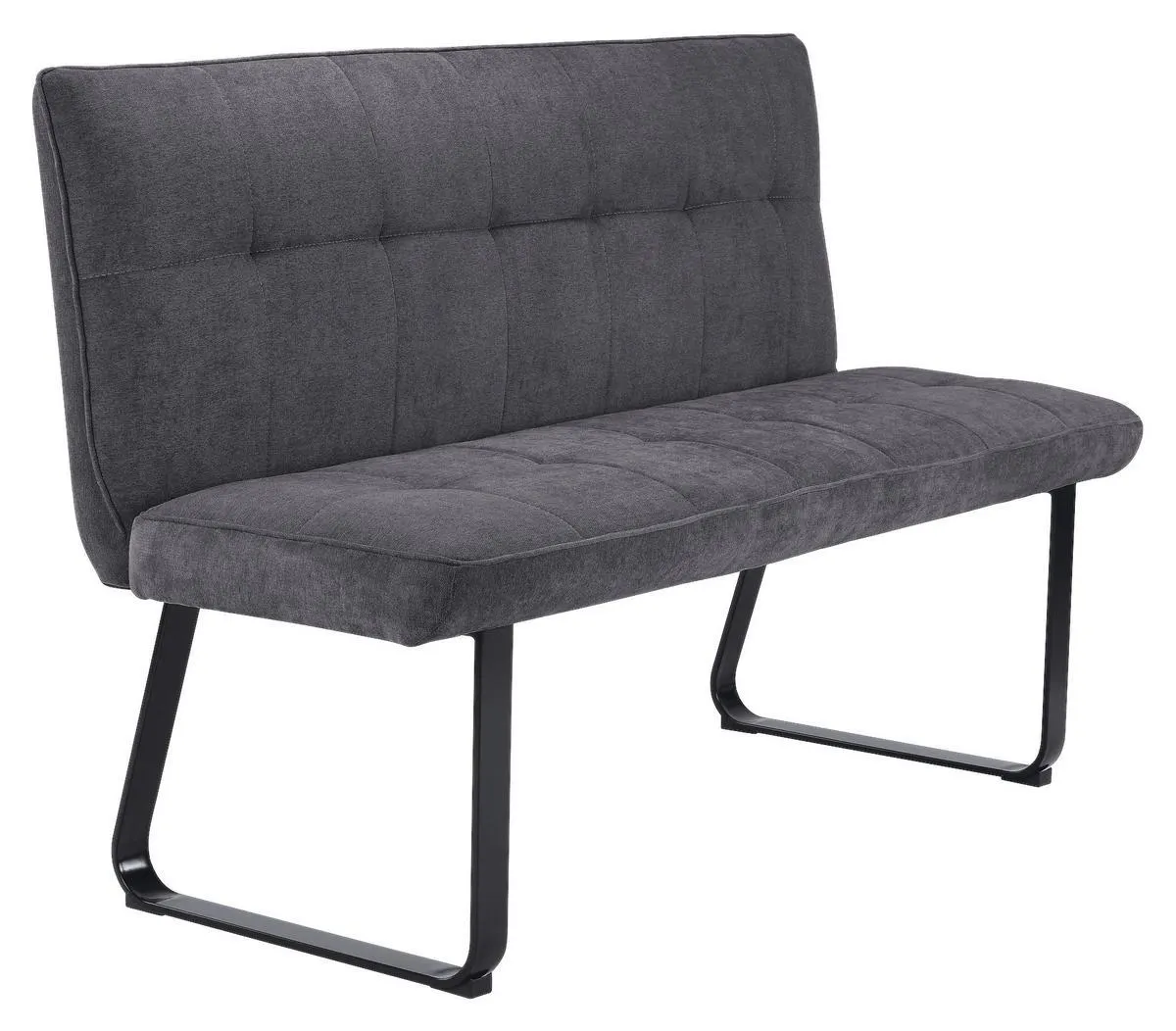 MID.YOU Sitzbank mit Lehne Gepolstert Dunkelgrau Tilda B: 140cm