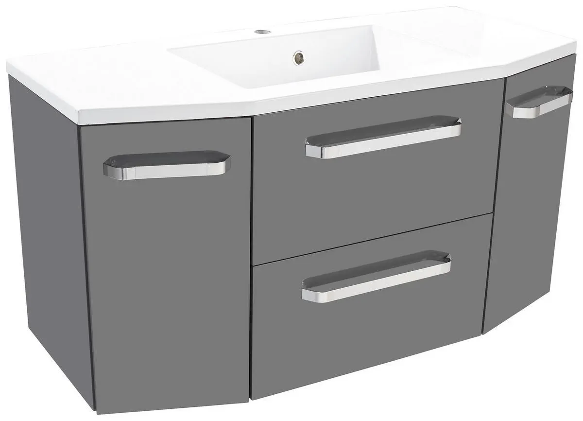 Waschbecken mit Unterschrank Santo B: 110 cm, Anthrazit