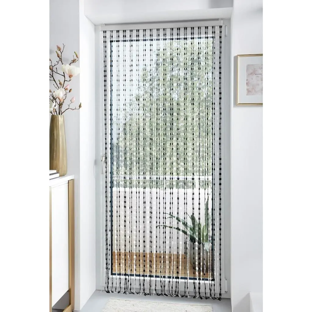 locker Türvorhang »Pearl« Hakenaufhängung 1 Stk. tlg. Kunststoff, transparent/schwarz, 72 Stränge