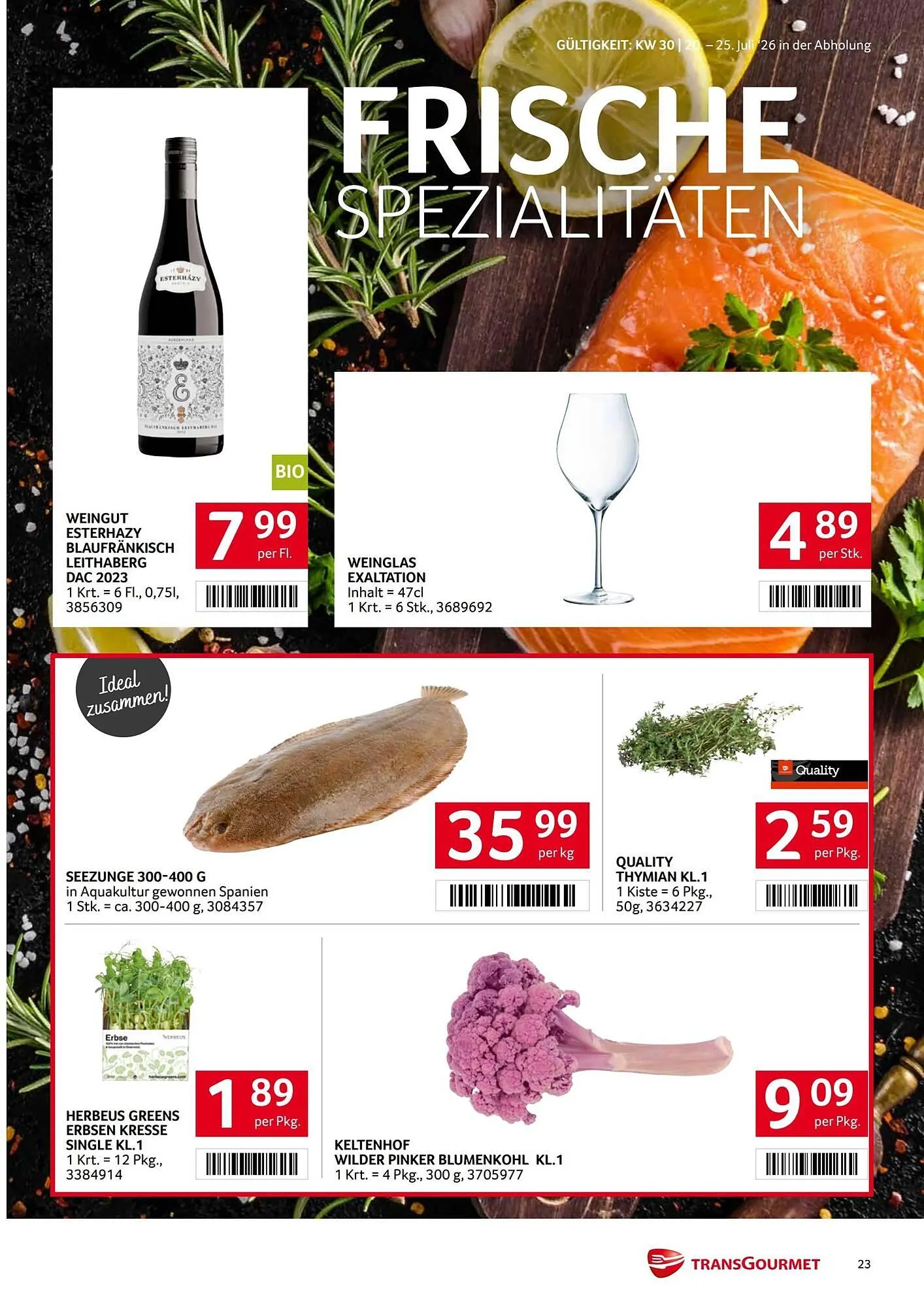 Transgourmet Flugblatt von 20. Juli bis 25. Juli 2026 - Flugblätt seite 22