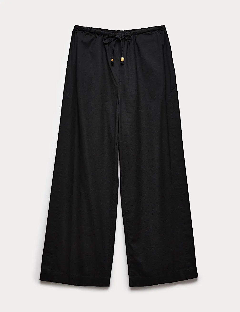 Strandhose mit hohem Baumwollanteil, Kordelzug und Perlen