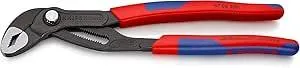 KNIPEX Cobra Wasserpumpenzange, 250 mm, Muttern bis 46 mm, Rohre bis 52 mm, Feinverstellung per Knopfdruck, Rohrzange, 87 02 250