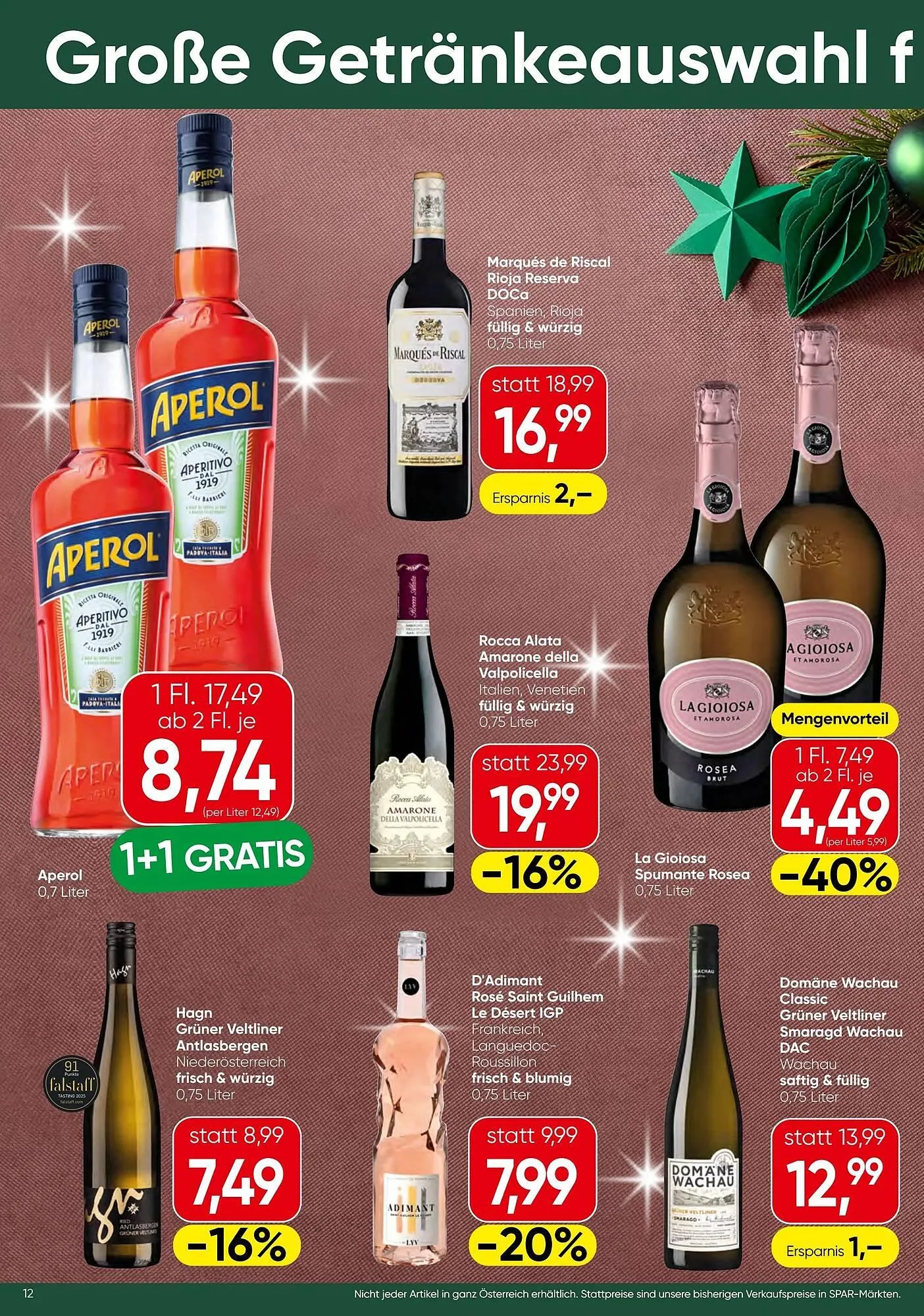 Spar Flugblatt von 23. Dezember bis 31. Dezember 2025 - Flugblätt seite  12