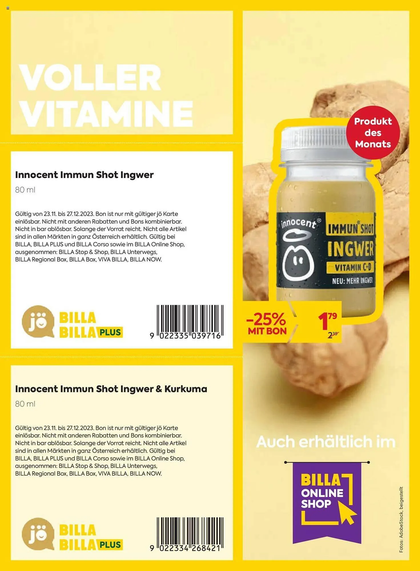 Billa Flugblatt von 1. Dezember bis 31. Dezember 2023 - Flugblätt seite 174