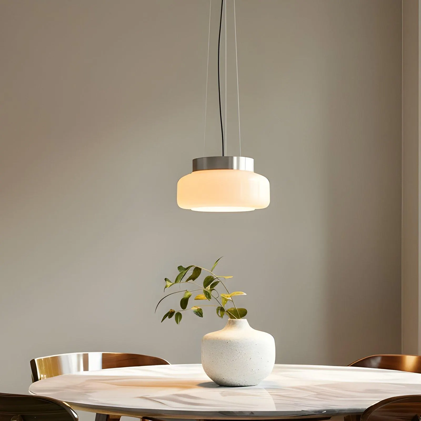 Hängeleuchte BonBon, creme, Ø 25 cm, Glas