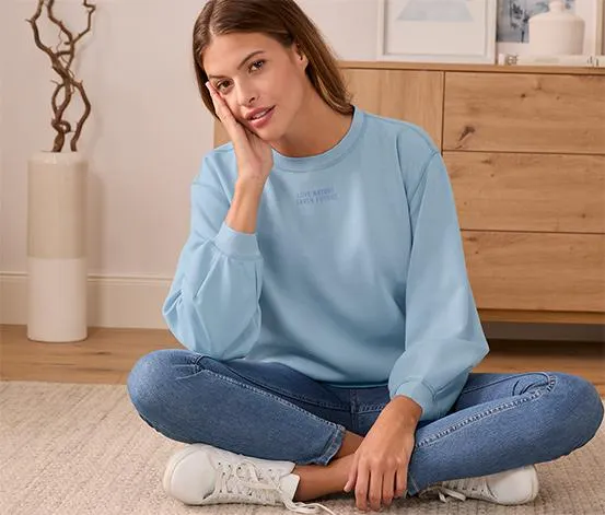 Sweatshirt mit Statement-Print