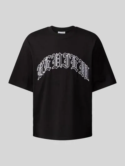 T-Shirt mit Label-Stitching in black