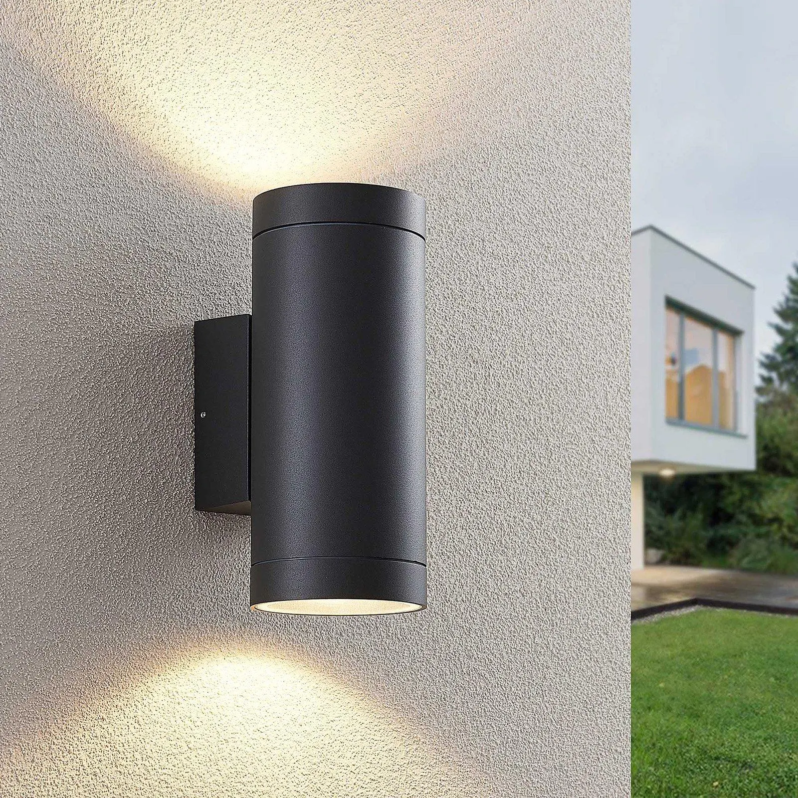 Lucande Thomke Außenwandlampe, E27, 2-flammig