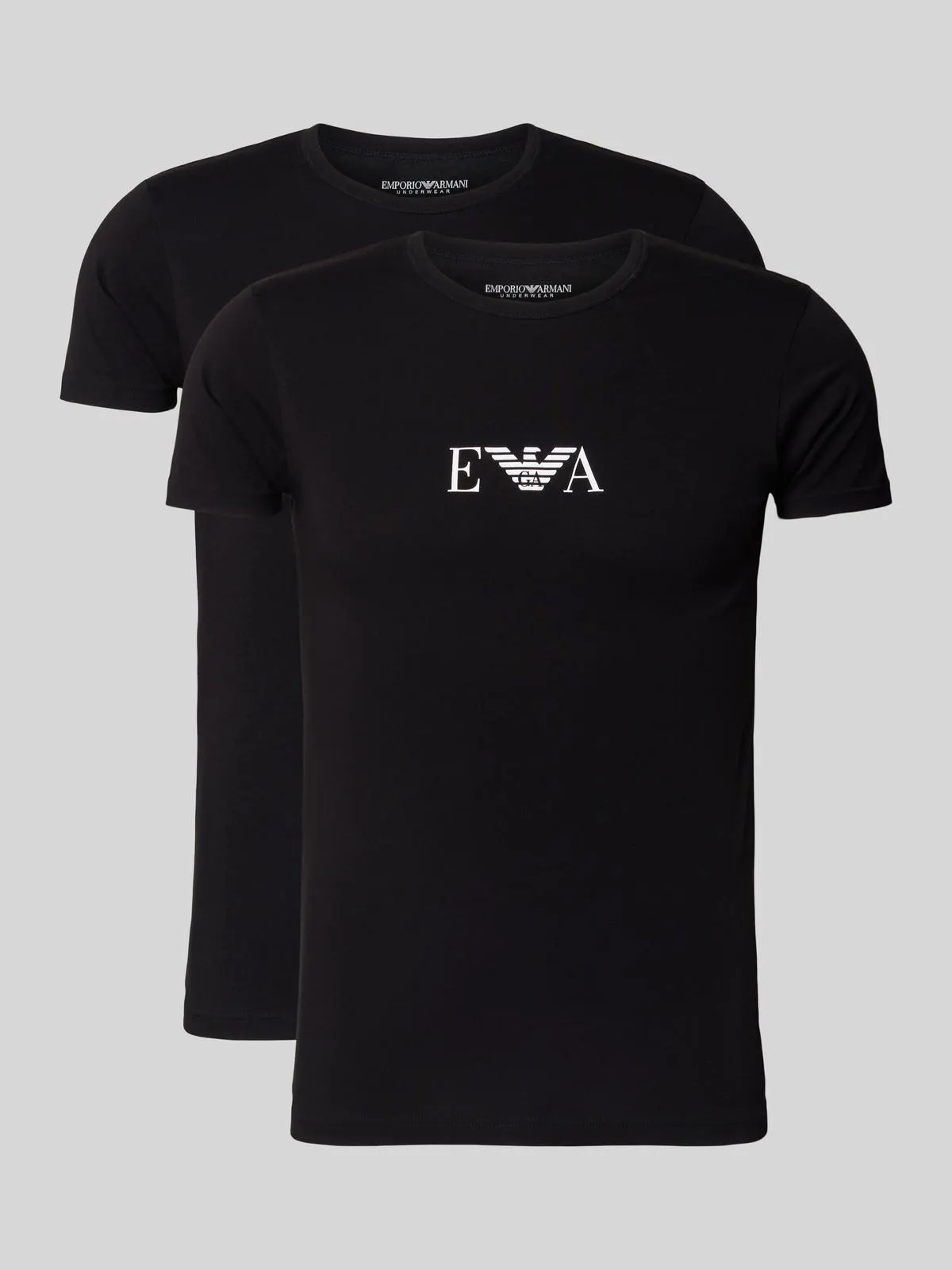 T-Shirt mit Label-Print im 2er-Pack in black