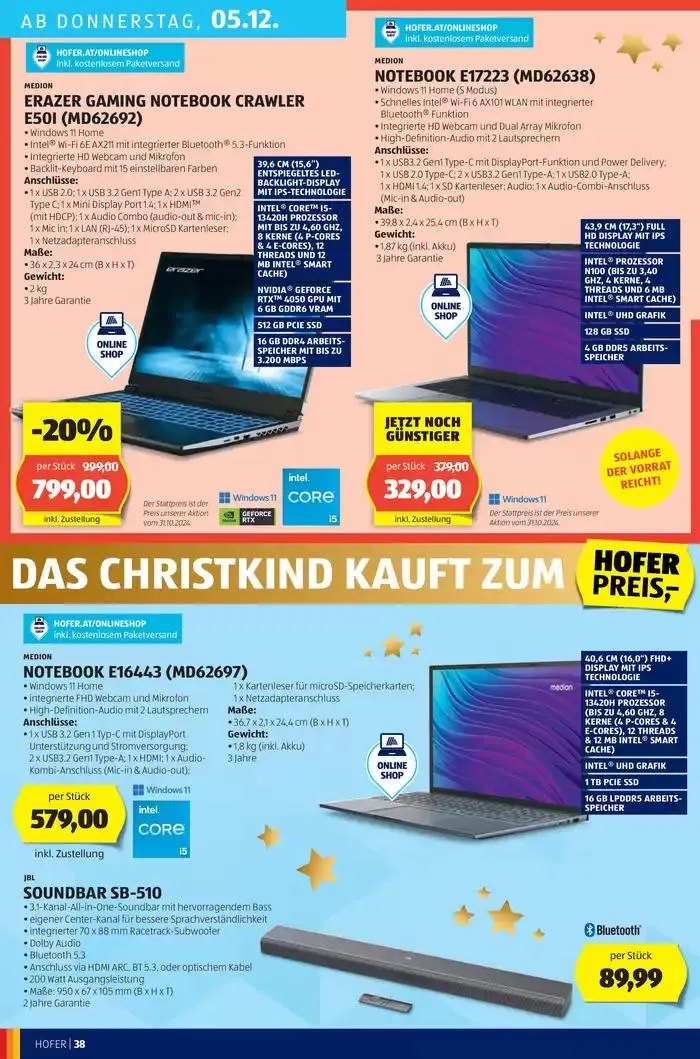 Blättern Sie online im HOFER Flugblatt von 27. November bis 11. Dezember 2024 - Flugblätt seite 42