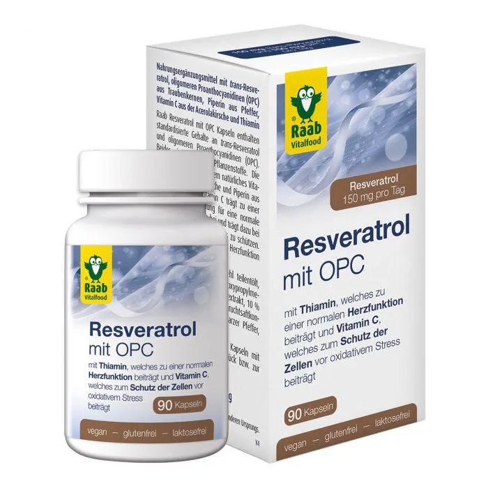 Raab Vitalfood Resveratrol mit OPC Kapseln à 500 mg 45g