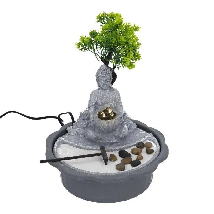 Springbrunnen Buddha, grau, 23 x 32 cm