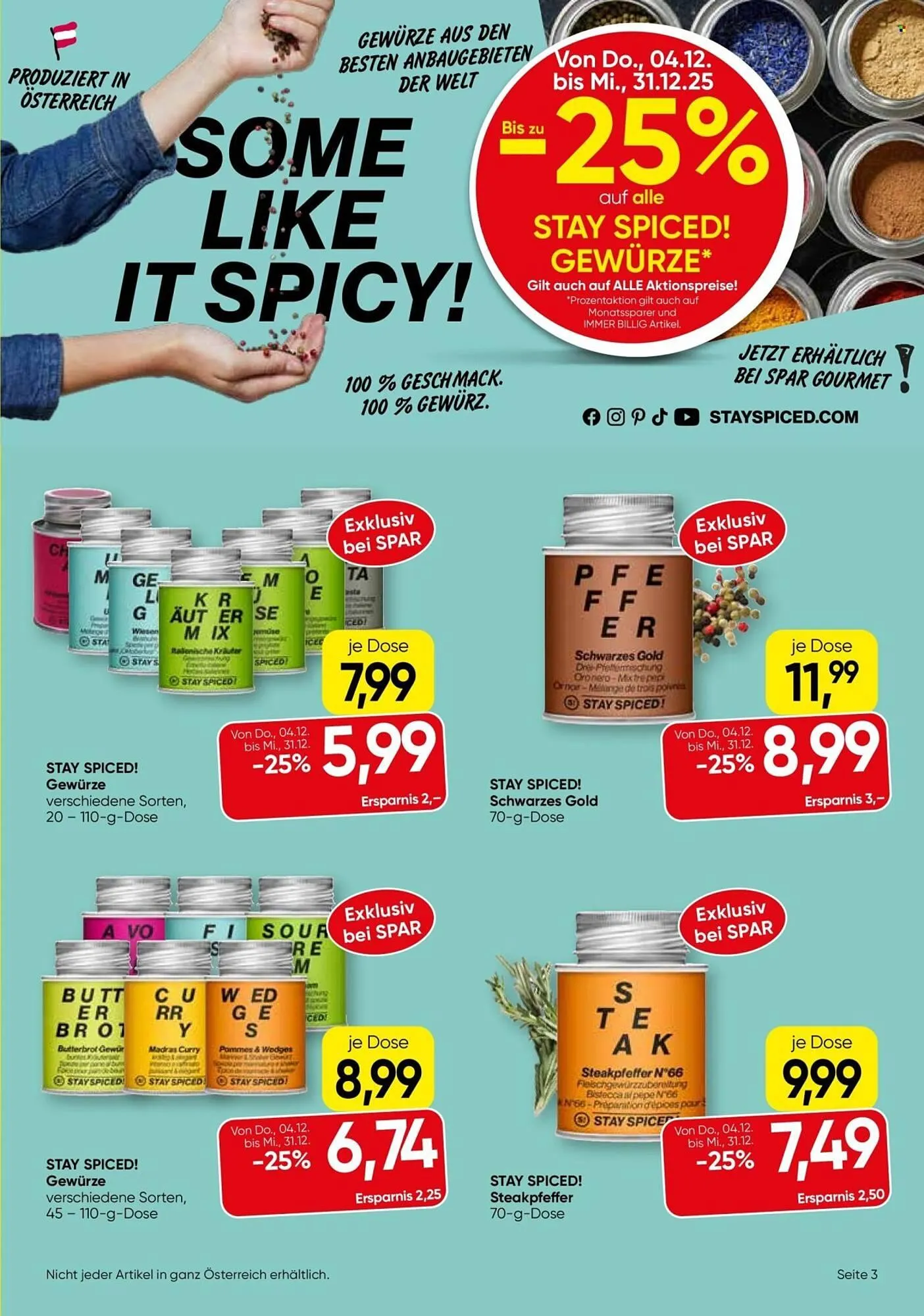 Spar Flugblatt von 4. Dezember bis 31. Dezember 2025 - Flugblätt seite  3