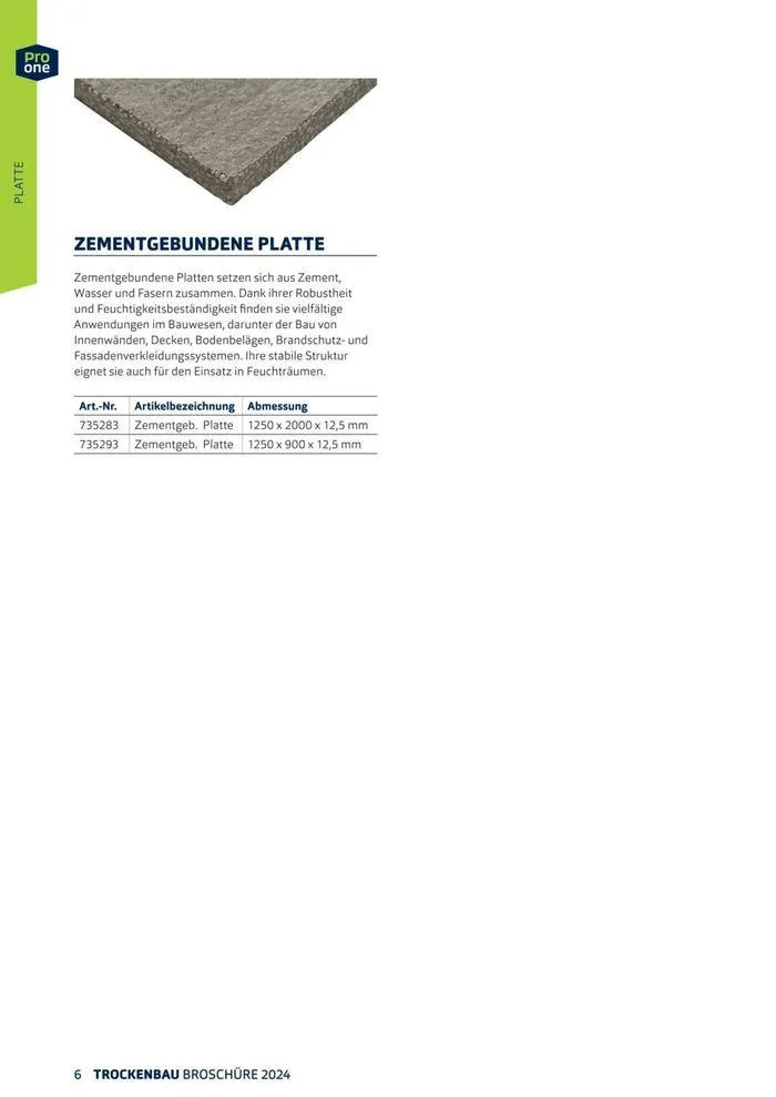ProOne Trockenbaubroschuere 2024 von 21. Februar bis 31. Dezember 2024 - Flugblätt seite  6