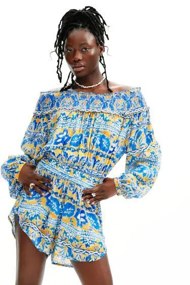 Kurzer Jumpsuit blau Stella Jean