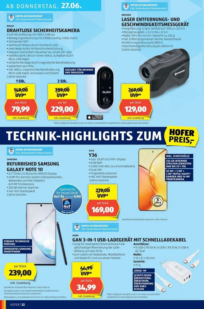 Blättern Sie online im HOFER Flugblatt von 19. Juni bis 3. Juli 2024 - Flugblätt seite 36