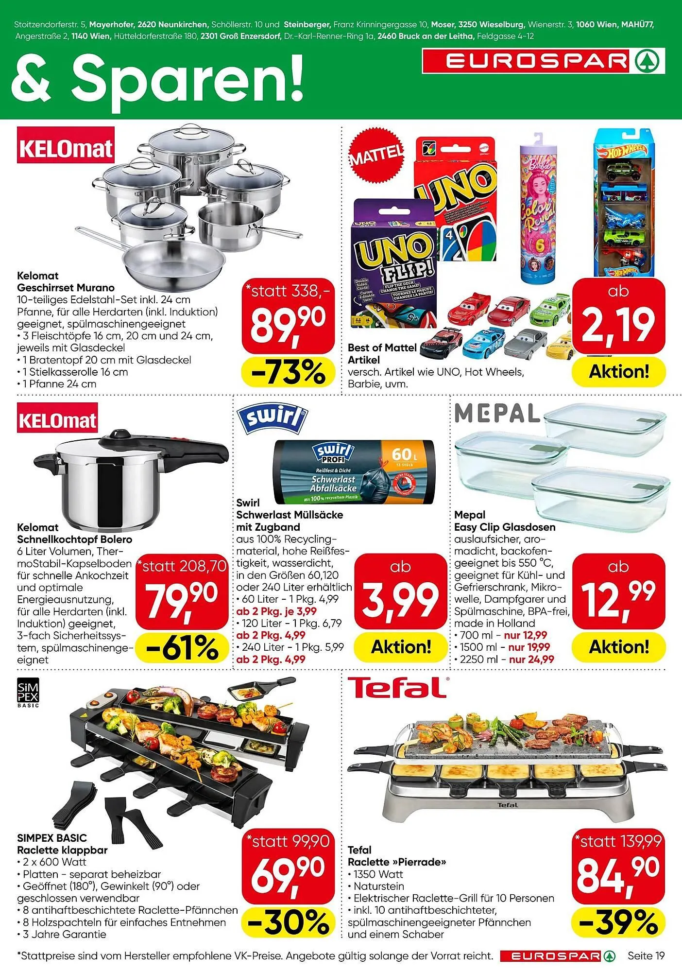 Eurospar Flugblatt von 18. Dezember bis 31. Dezember 2025 - Flugblätt seite  19