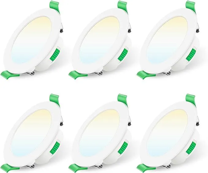 ALUSSO LED Einbaustrahler 230V Dimmbar 68mm 7W Ultra Flach IP44 LED Spots Warmweiß Neutralweiß Kaltweiß Deckenspots für Badezimmer Küche Wohnzimmer, Weiss, 6er Set