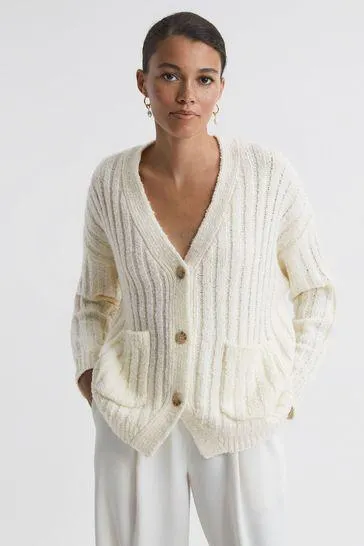 Reiss Annie Entspannte Strickjacke aus Wollmischung