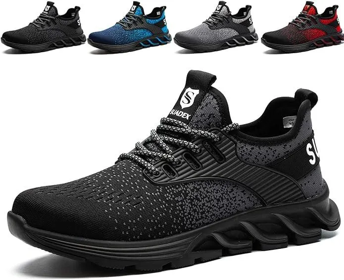 SUADEX Sicherheitsschuhe Arbeitsschuhe Herren Damen Leicht Stahlkappenschuhe Atmungsaktiv mit Stahlkappe 37-48 EU