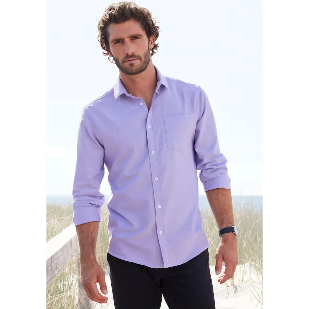 H.I.S Langarmhemd mit Kentkragen, Oxford-Qualität aus reiner Baumwolle