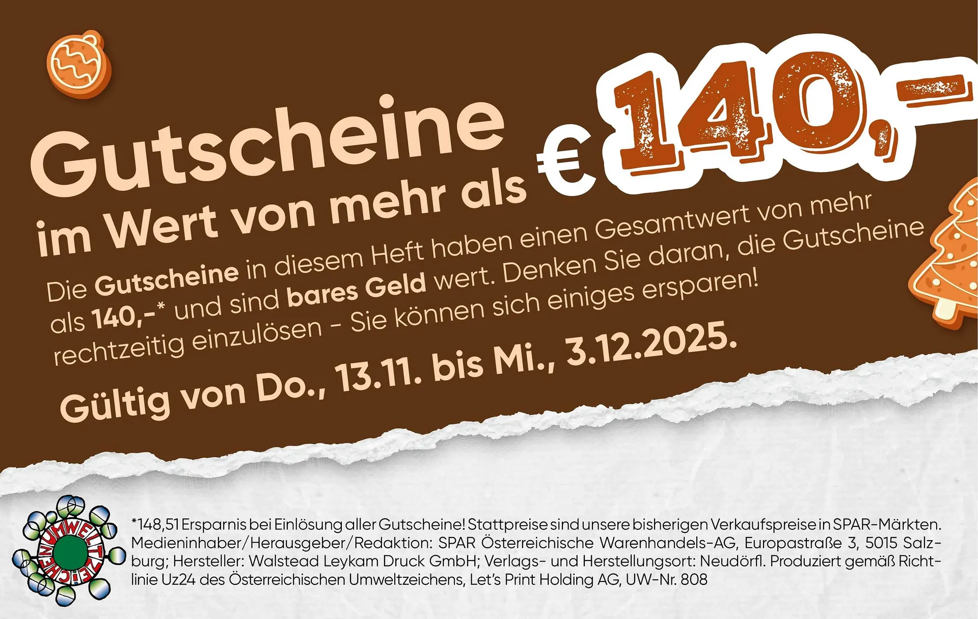 Spar Flugblatt von 13. November bis 3. Dezember 2025 - Flugblätt seite 2