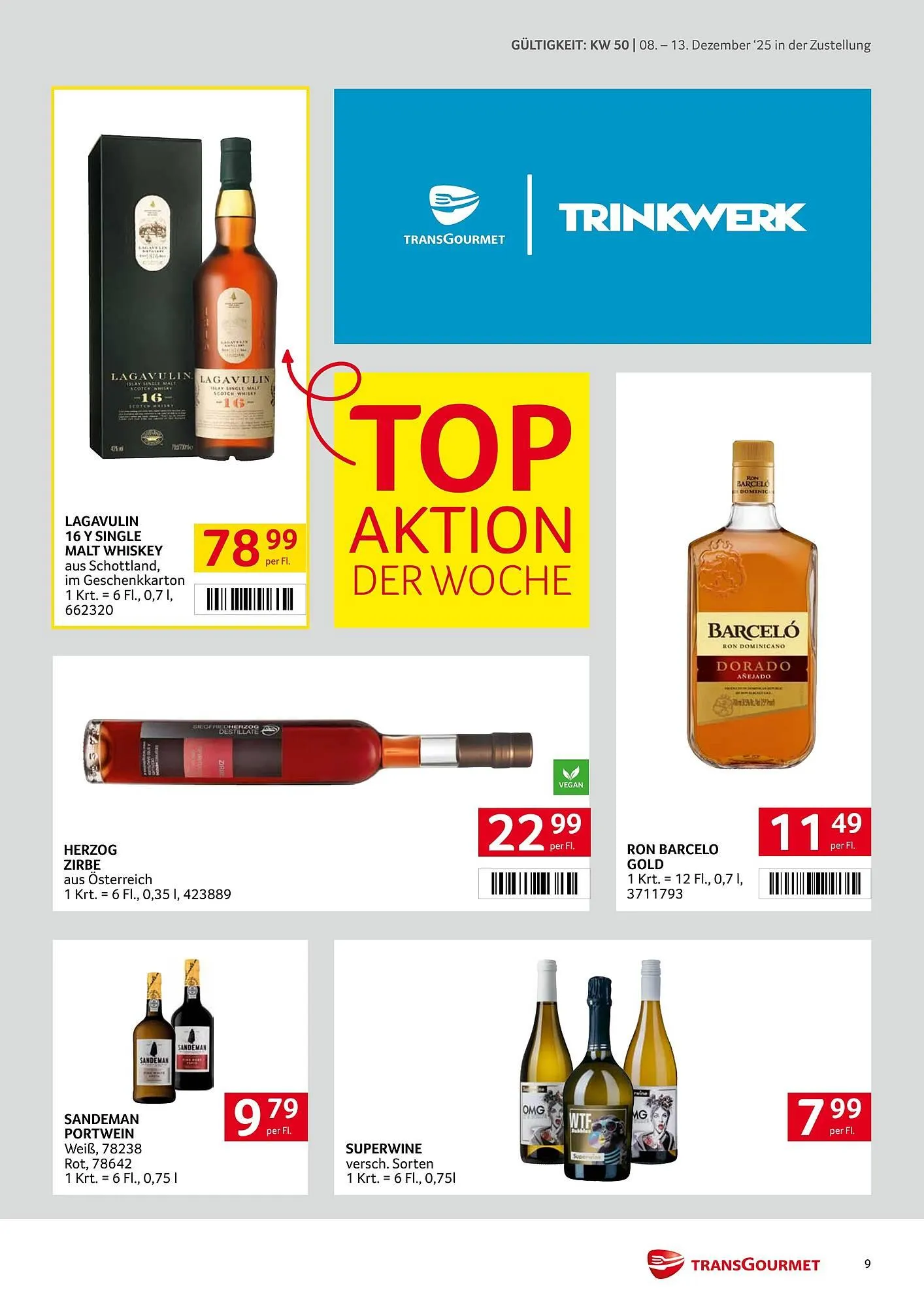 Transgourmet Flugblatt von 8. Dezember bis 13. Dezember 2025 - Flugblätt seite  9