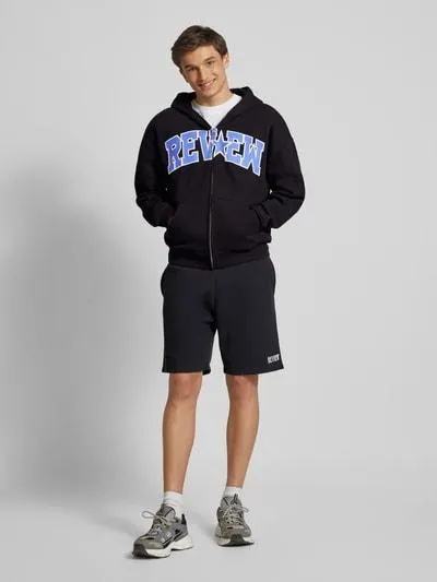 Sweatjacke mit Label-Print in black