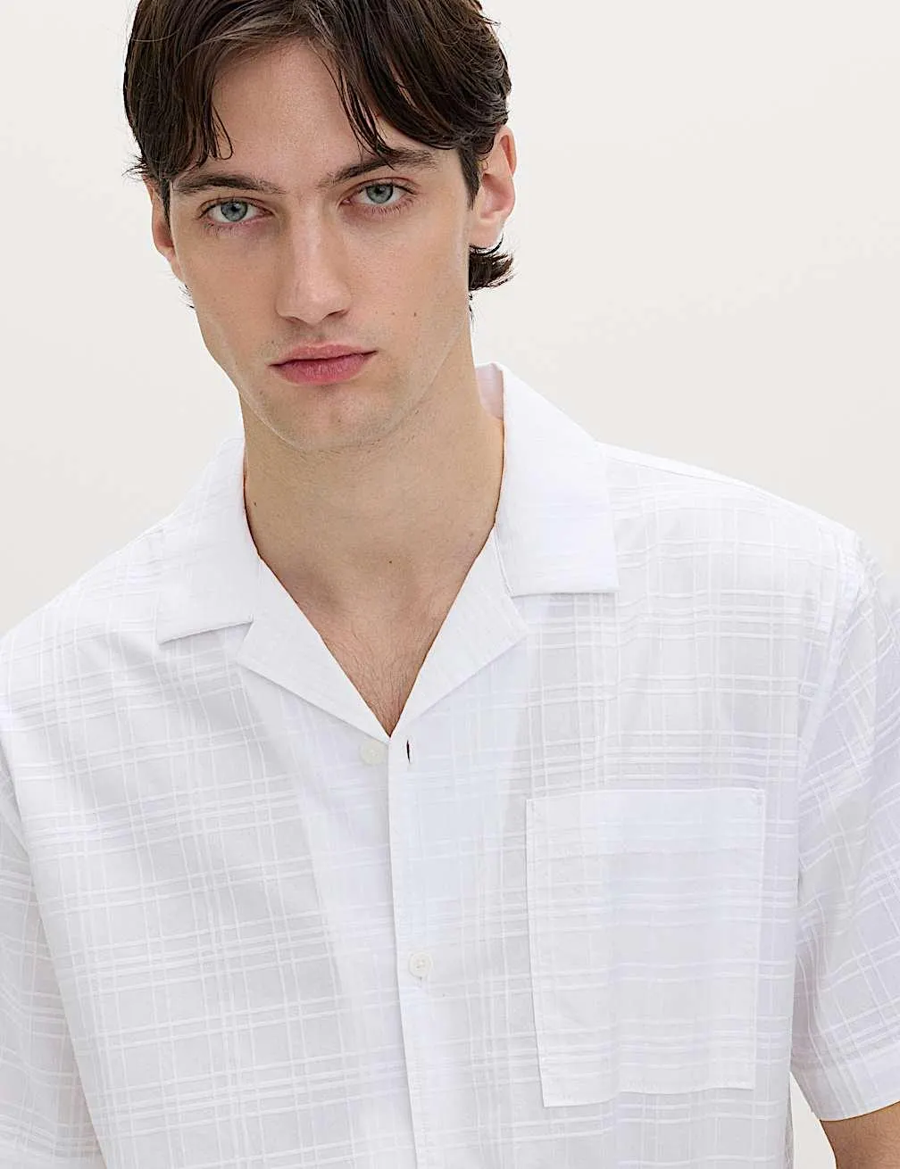 Regular Fit Kurzarmhemd aus reiner Baumwolle