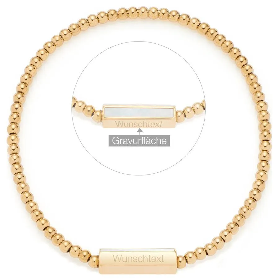 Armband Pilea gold mit persönlicher Gravur