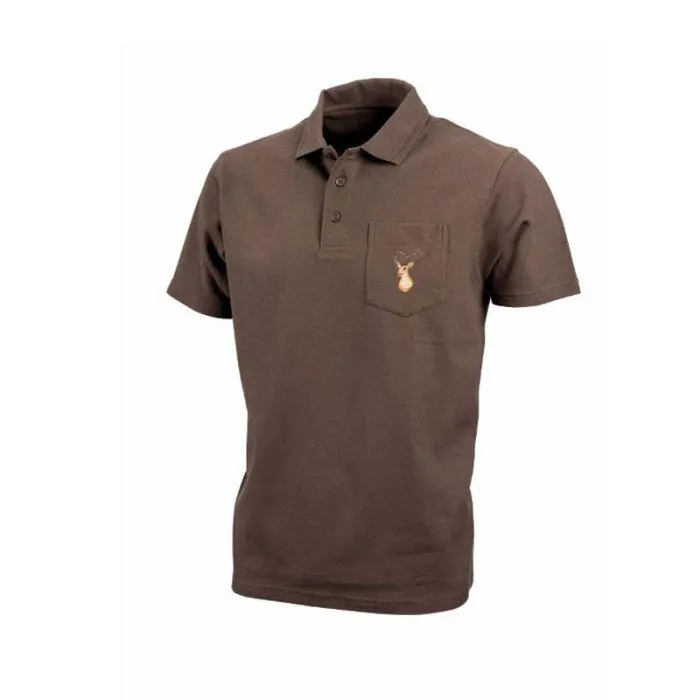 Elch H-Poloshirt mit Hirsch Stick