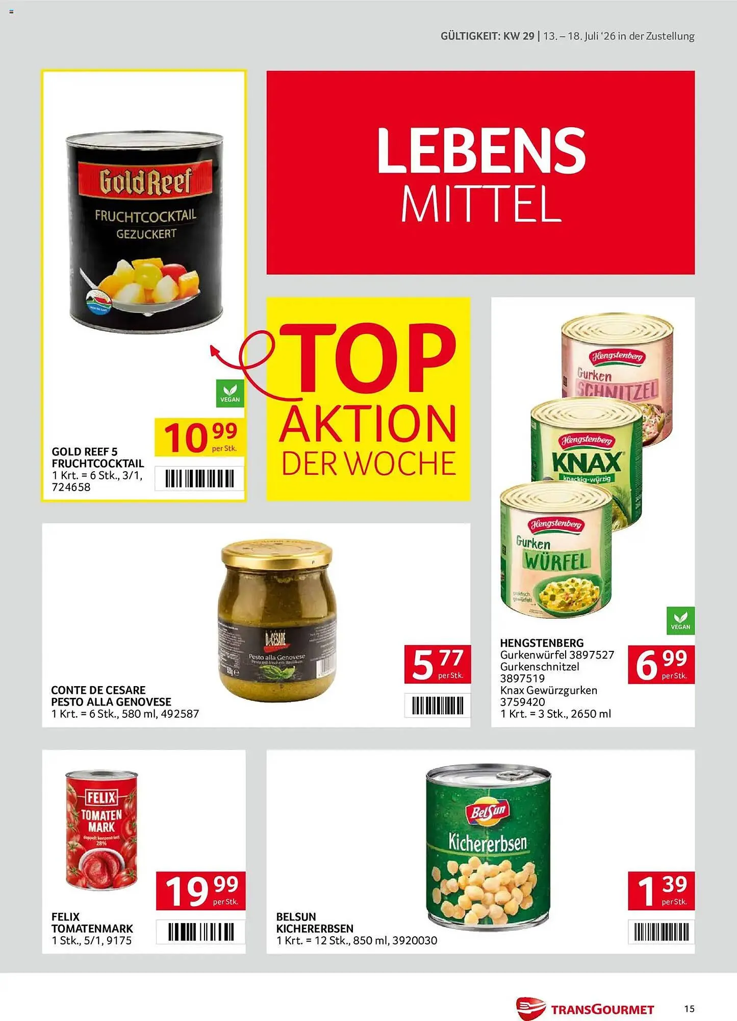 Transgourmet Flugblatt von 13. Juli bis 18. Juli 2026 - Flugblätt seite  15