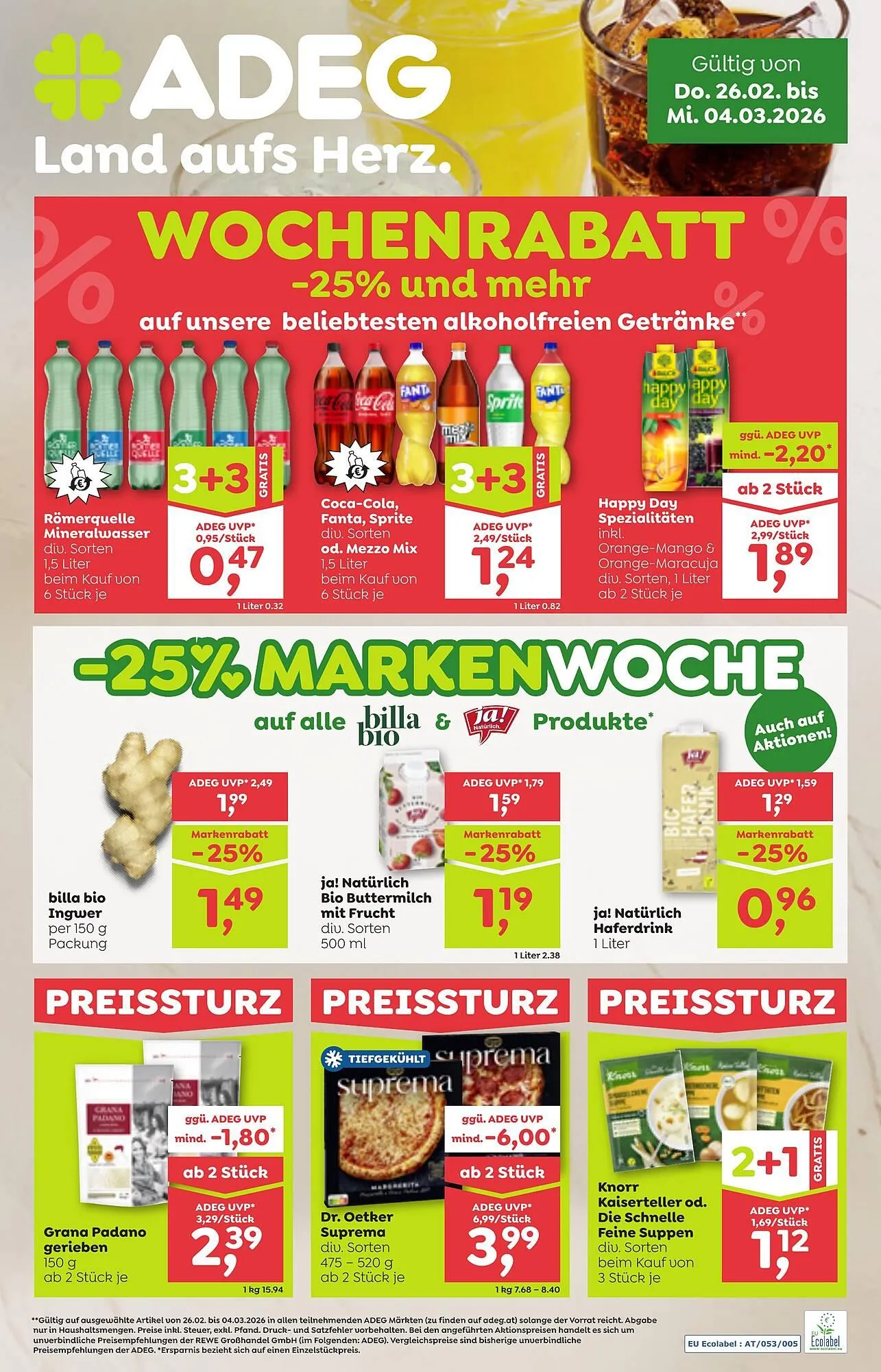 ADEG Flugblatt von 26. Februar bis 4. März 2026 - Flugblätt seite 1