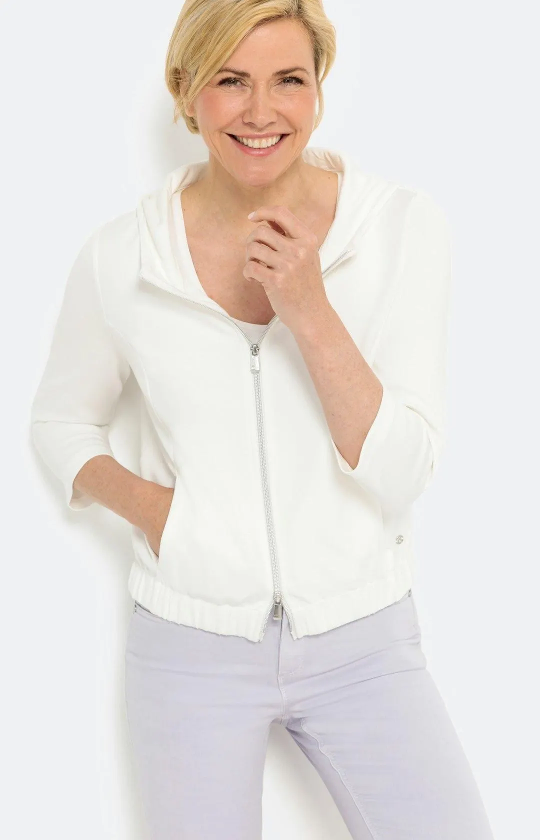 Kapuzenjacke mit 3/4-Ärmel