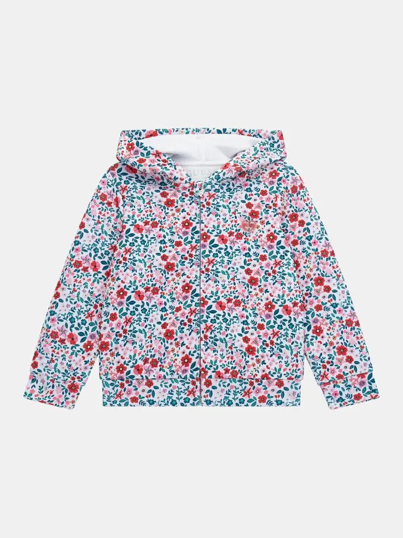 Sweatjacke allover-blumenprint