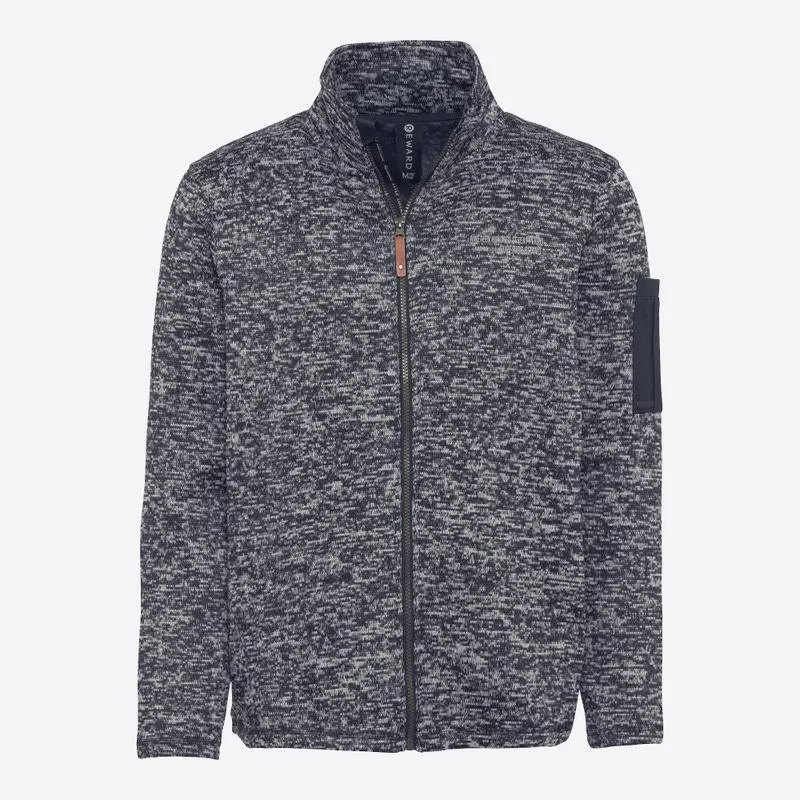 Herren-Strickfleece-Jacke in Melange-Optik