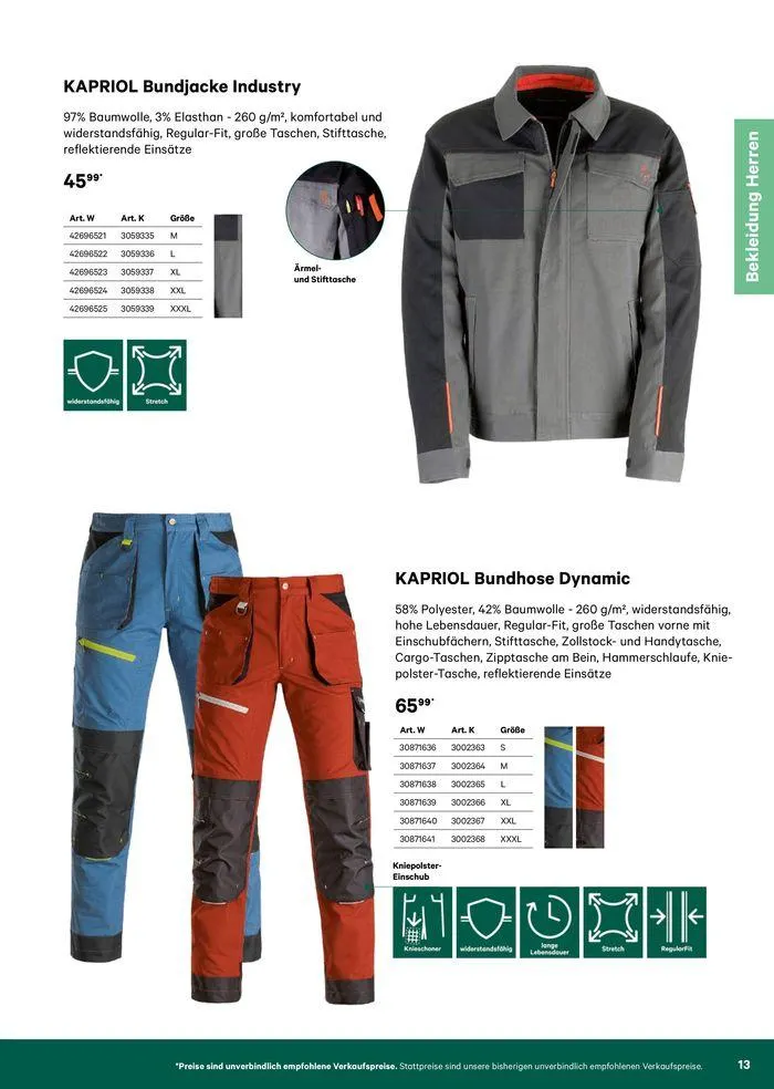 Katalog Bekleidung 2024 von 17. Mai bis 26. Mai 2024 - Flugblätt seite  13