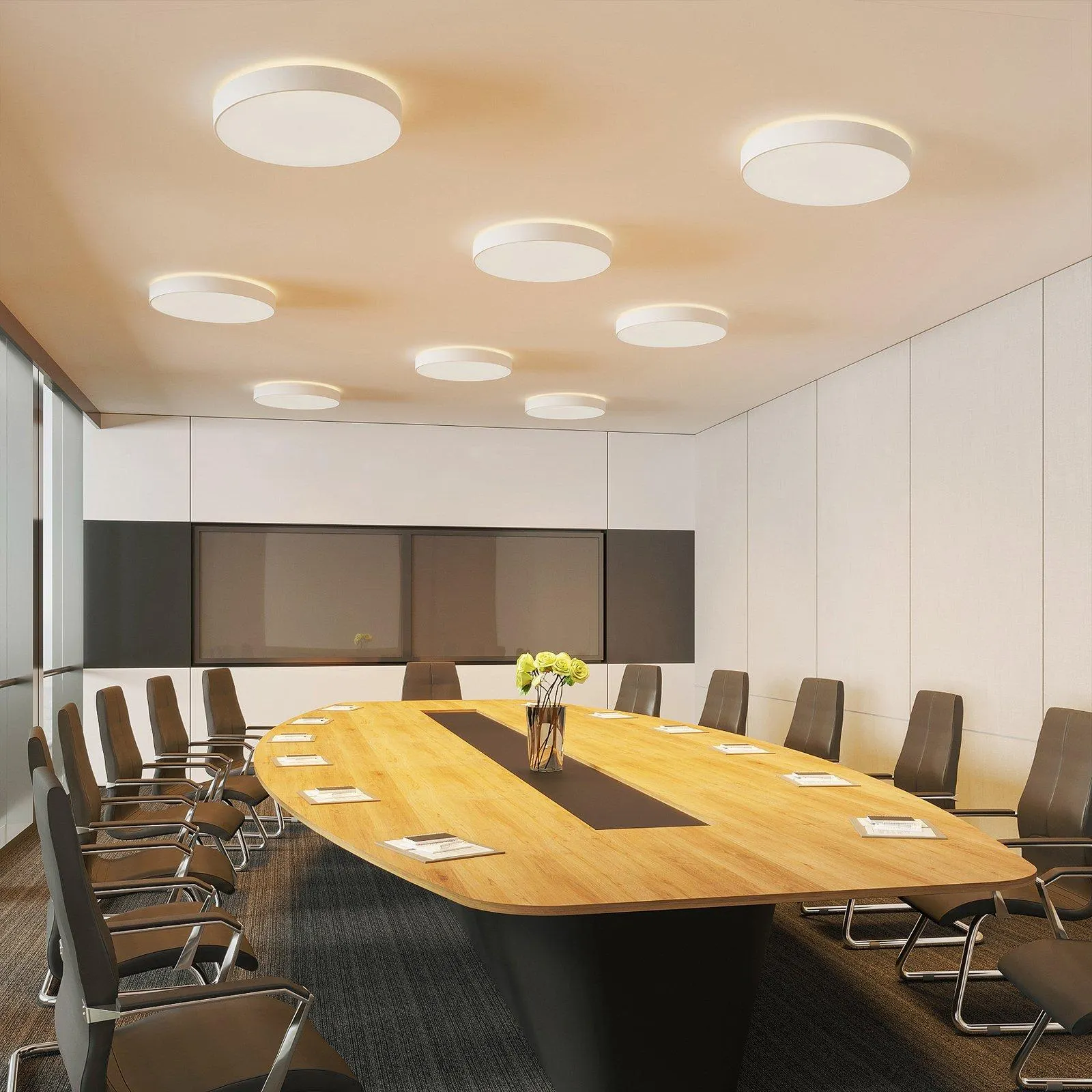 Arcchio LED-Deckenlampe Vanida, weiß, Ø 60 cm, up/down