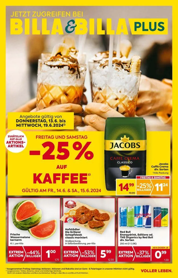Billa flugblatt von 13. Juni bis 27. Juni 2024 - Flugblätt seite  1