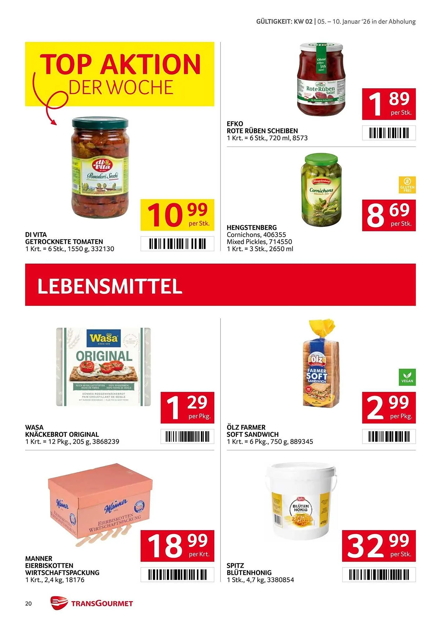 Transgourmet Flugblatt von 5. Jänner bis 10. Jänner 2026 - Flugblätt seite  19